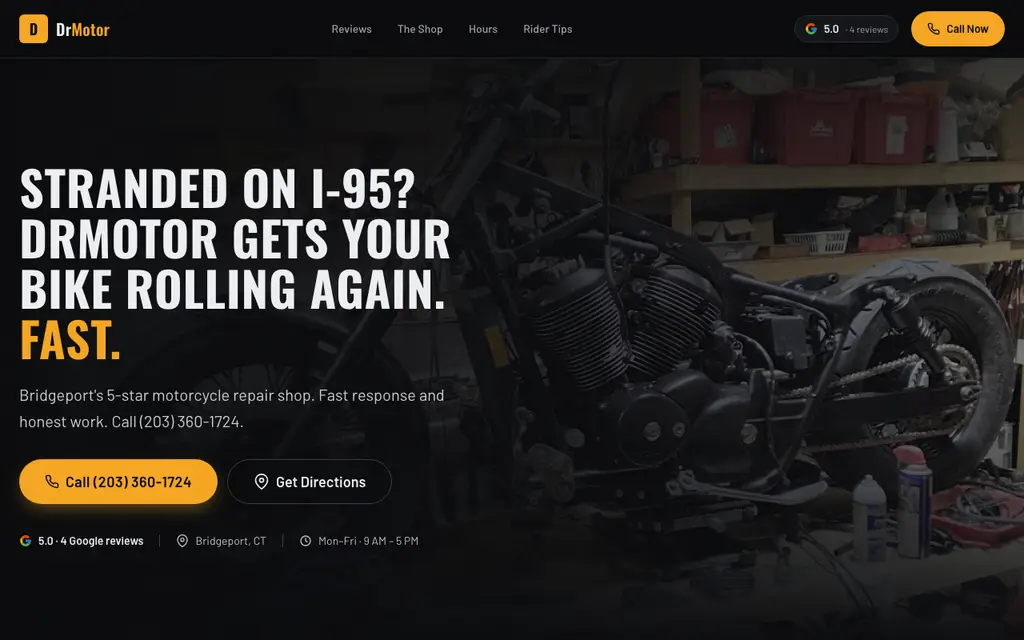 DR Motor website, live
